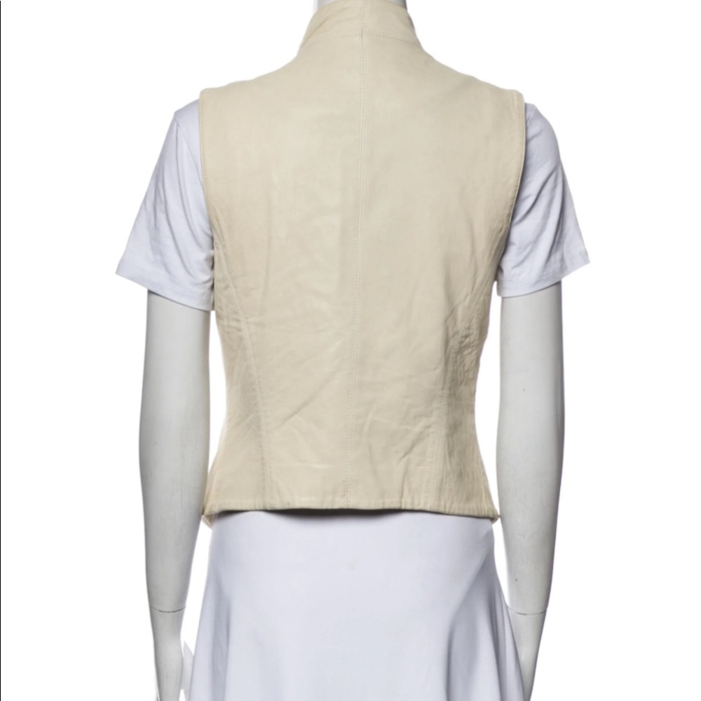 THEORY white moto 100% lambskin leather vest - Picture 3 of 6